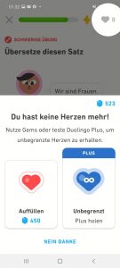 Duolingo - keine Herzen mehr