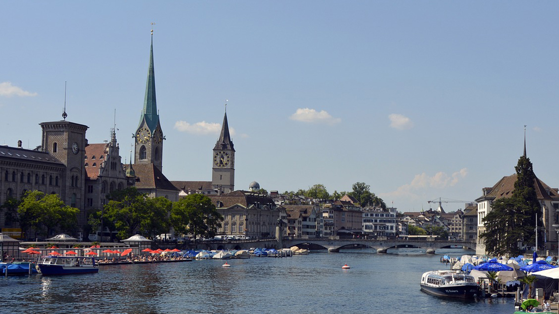 Auswandern Schweiz - Zürich Fluss Foto
