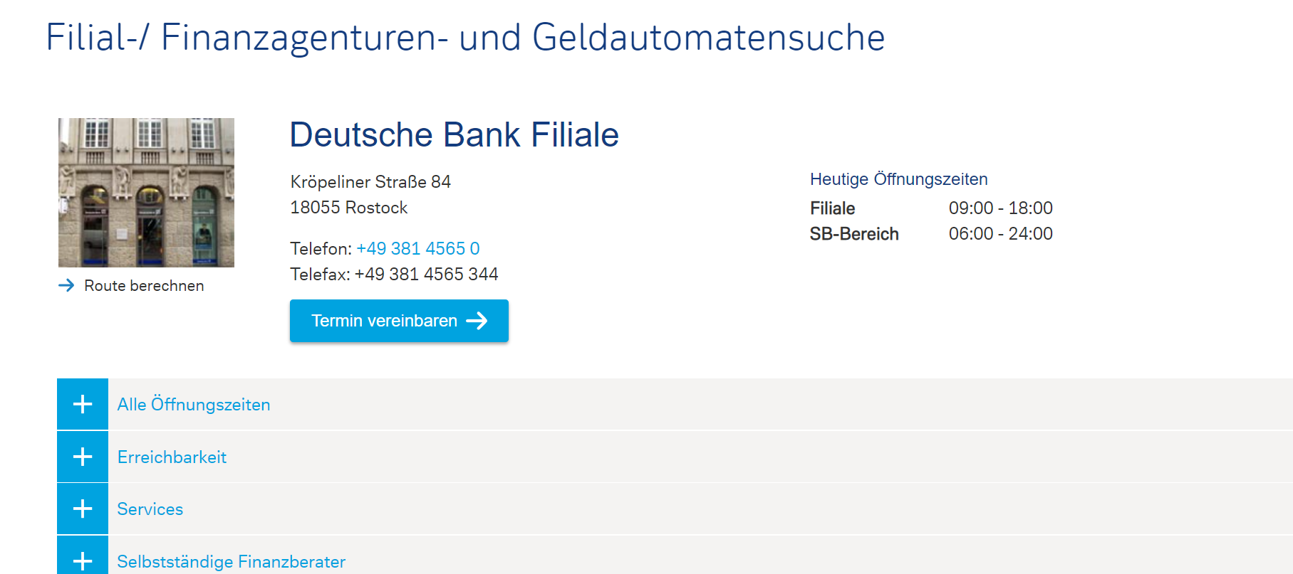 Filialsuche der Deutschen Bank 2
